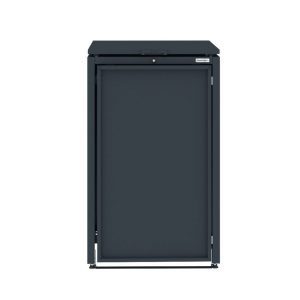 Anthracite Grey Metal Wheelie Bin Storage - Single - With Lift Lid - Without Wooden Slats