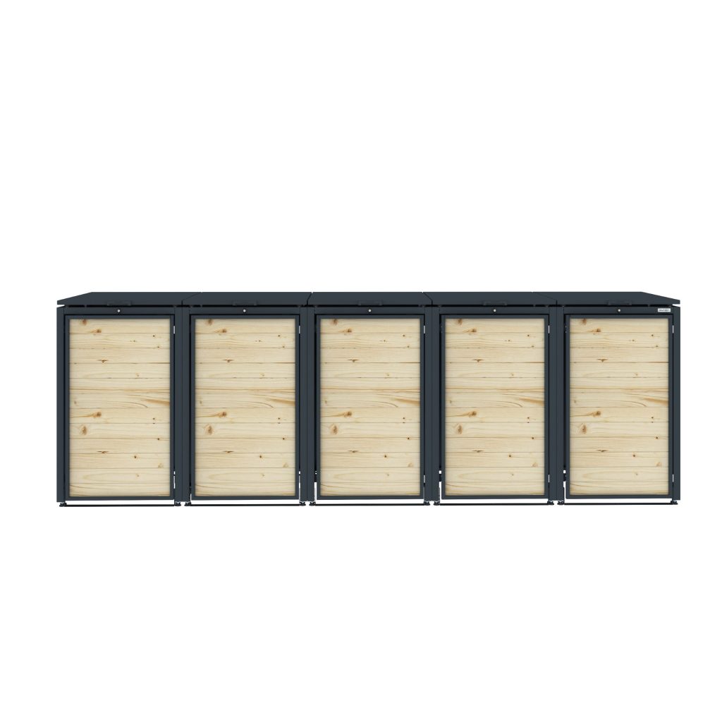 Sherwood Quintuple Planter Wheelie Bin Storage Fast Delivery