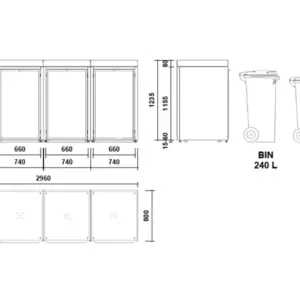 Hampton Quadruple Wheelie Bin Storage